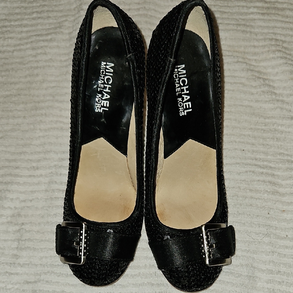 Michael Kors Black Heels with Bow Detail